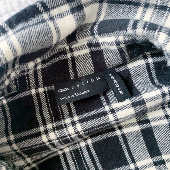 Women's ASOS DESIGN Oversized Shacket in Mono Check - Picture 3 of 3